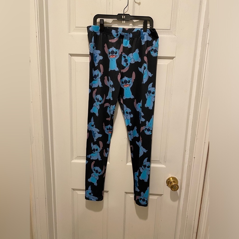 Disney Black and Blue Cat Pattern Leggings
